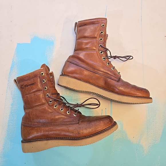VTG Herman‎ Survivors 9.5 Moc Toe Brown Vibram Work Boots USA -20F Insulated 70s main image 16